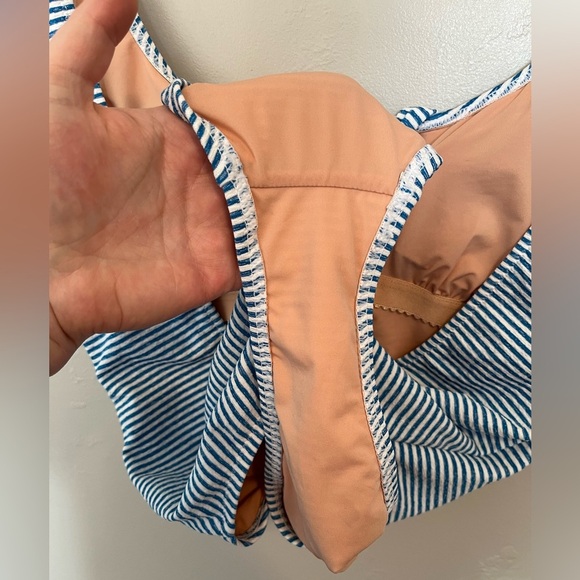 J. Crew Lace-up One-Piece In Faded Stripe - Picture 14 of 16